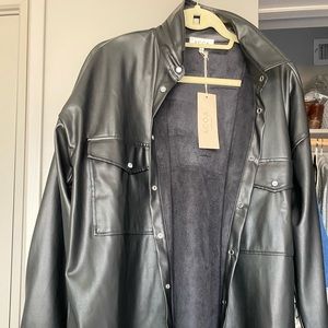 Faux Leather Shacket NWT
